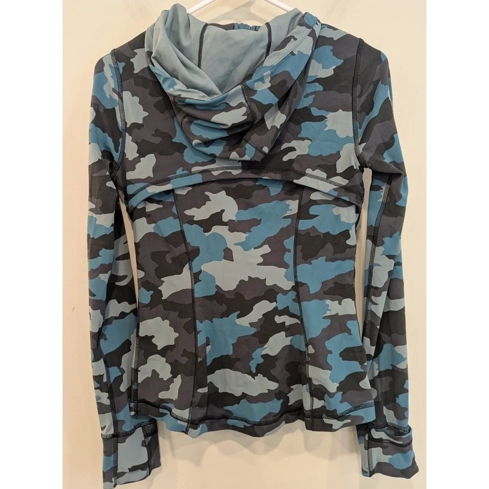 Lululemon Hooded Define Jacket Nulu In Camo Tidewater Teal Multi Size 6
